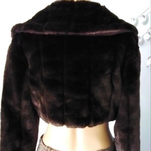 RED FOX FAUX  BROWN JACKET  SIZE  L